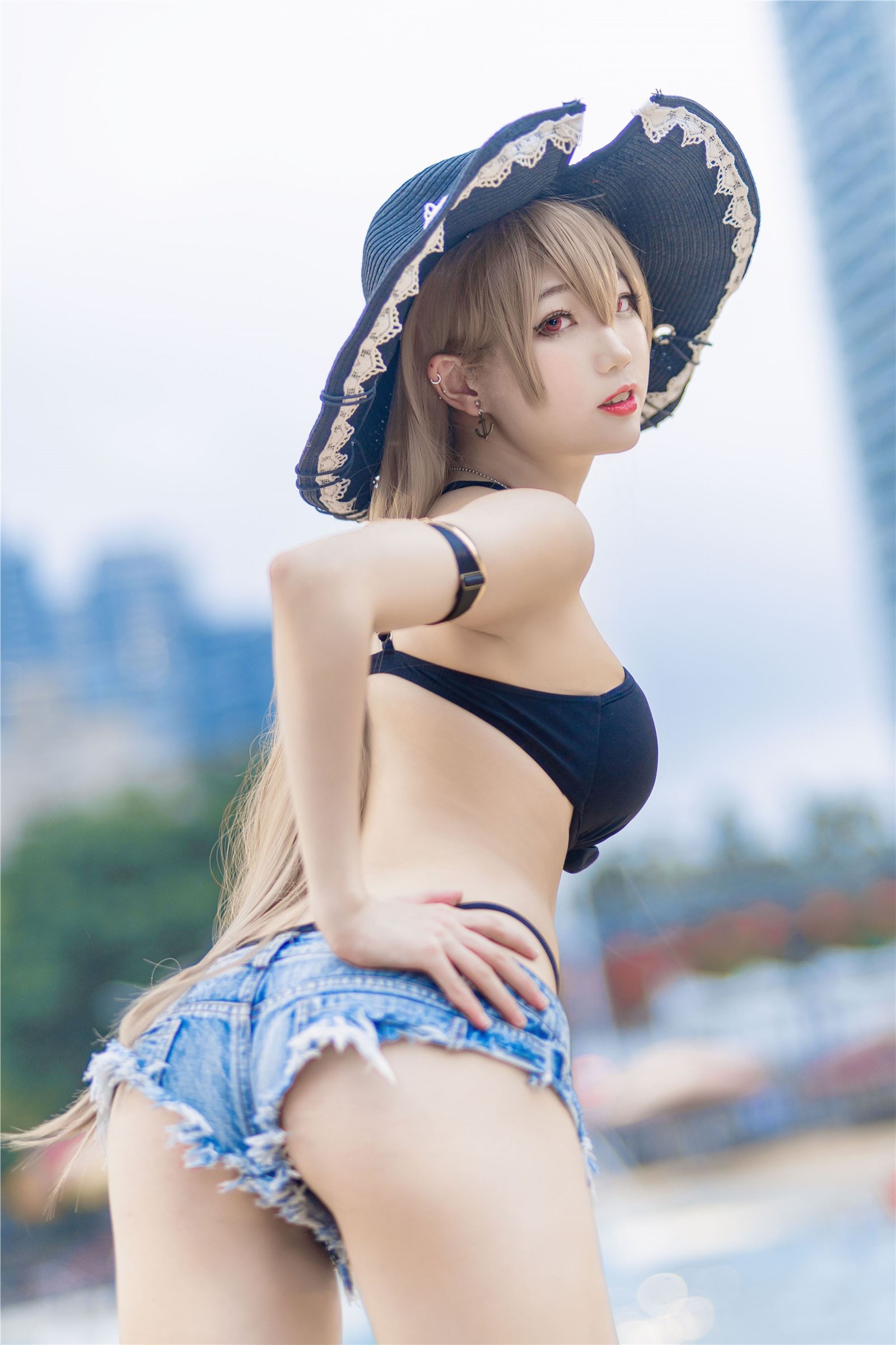 Zhou Ji is a cute rabbit No.002 Jean bar swimsuit(28)